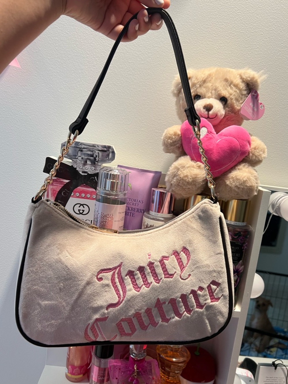 Juicy Couture Sandstone Chocolate/Blush Shoulder Bag